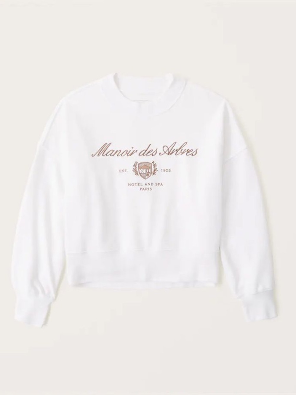 Abercrombie & Fitch White Crewneck Sweatshirt